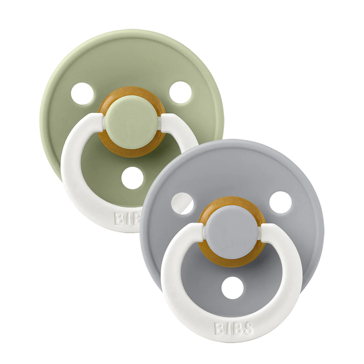 BIBS Round Colour Pacifiers GLOW - Size 2 (6-18m)