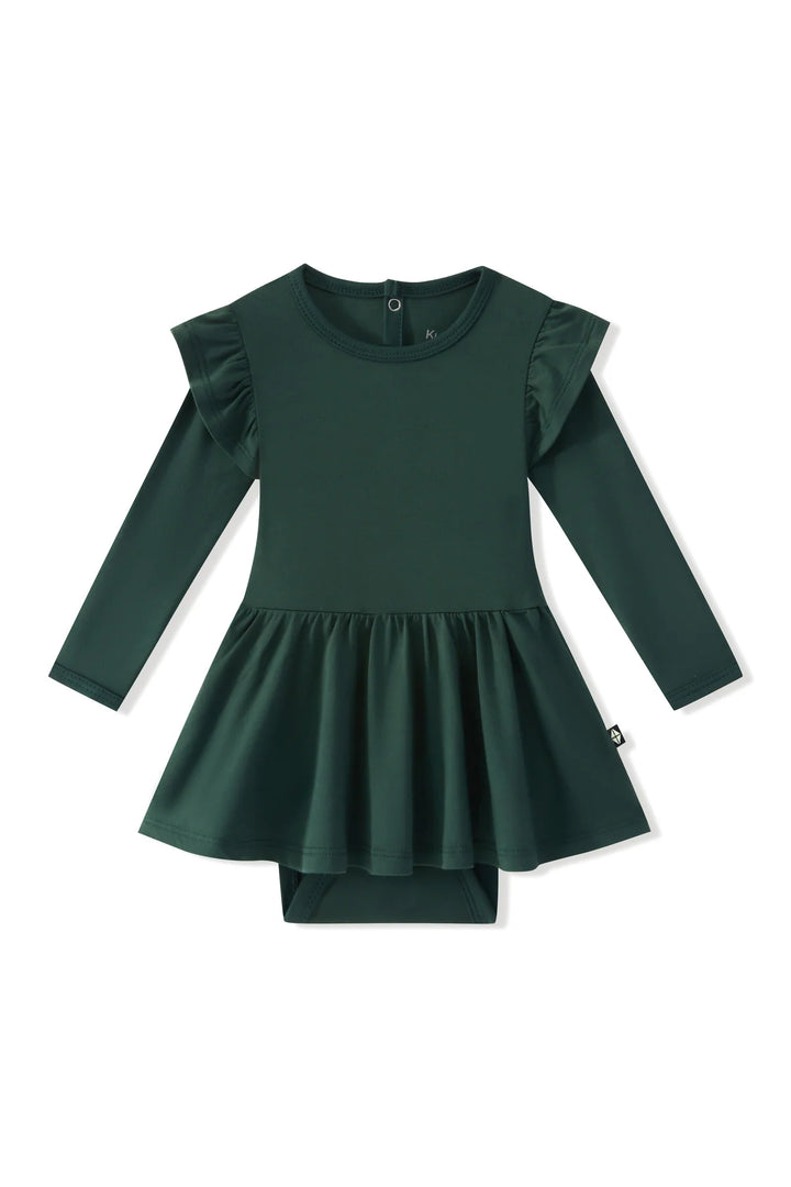 Kyte Baby Long Sleeve Twirl Bodysuit Dress - Cypress