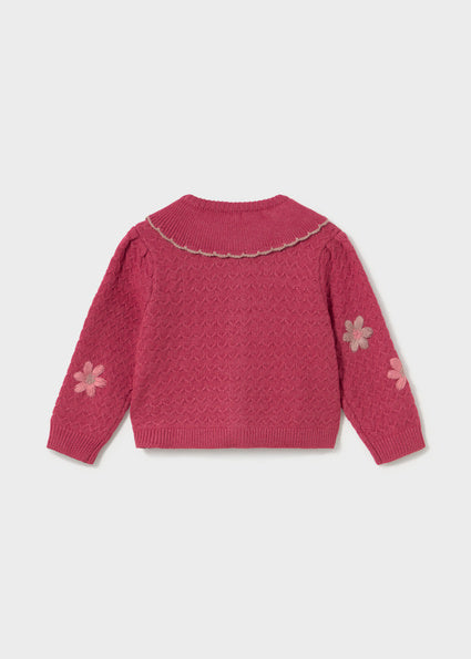 Mayoral Knit Floral Cardigan - Petal Mix