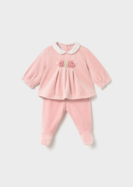 Mayoral Embroidered Pant and Top Set - Baby Rose
