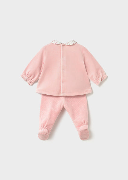 Mayoral Embroidered Pant and Top Set - Baby Rose