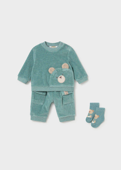 Mayoral 2pc Corduroy Tracksuit with Socks - Mineral