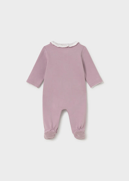 Mayoral Collared Footed Romper - Mauve