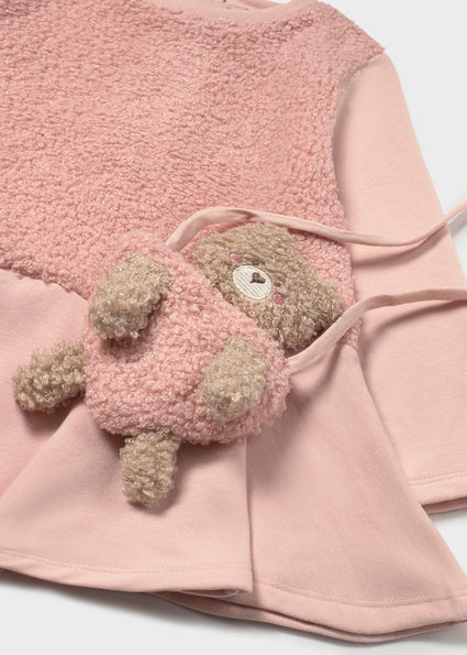 Mayoral Fuzzy Dress with Teddy Bear Purse - Petisui