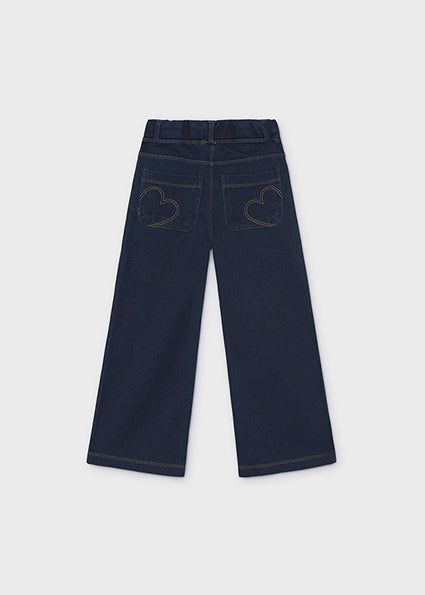 Mayoral Wide Leg Denim Pants - Super Dark Denim