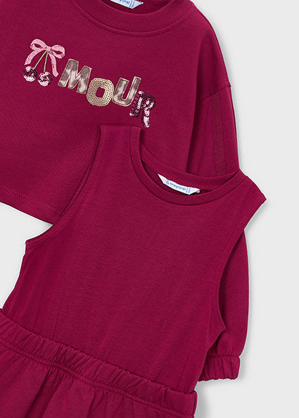 Mayoral Fleece Dress - Cherry