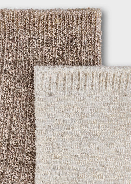 Mayoral 2pc Dressy Socks - Heathered Mocha