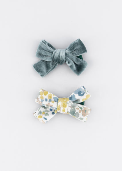 Mayoral 2pc Bow Hairclip - Bay Leaf