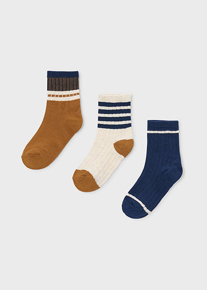 Mayoral 3pc Sock Set - Mud