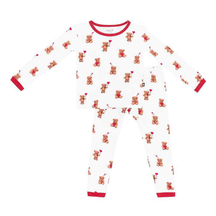 Kyte Baby Long Sleeve Toddler Pajama Set - Bear Hearts