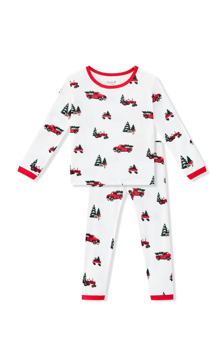 Kyte Baby Long Sleeve Toddler Pajama Set - Holiday Tree Farm