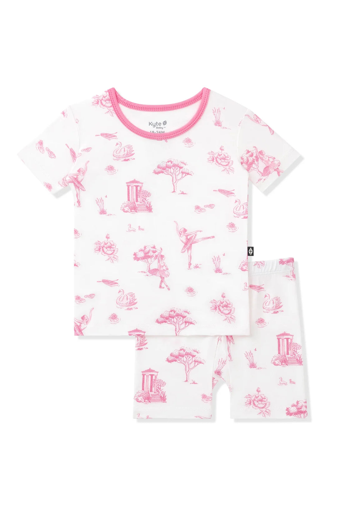 Kyte Baby Short Sleeve Toddler Pajama Set - Toile Ballet