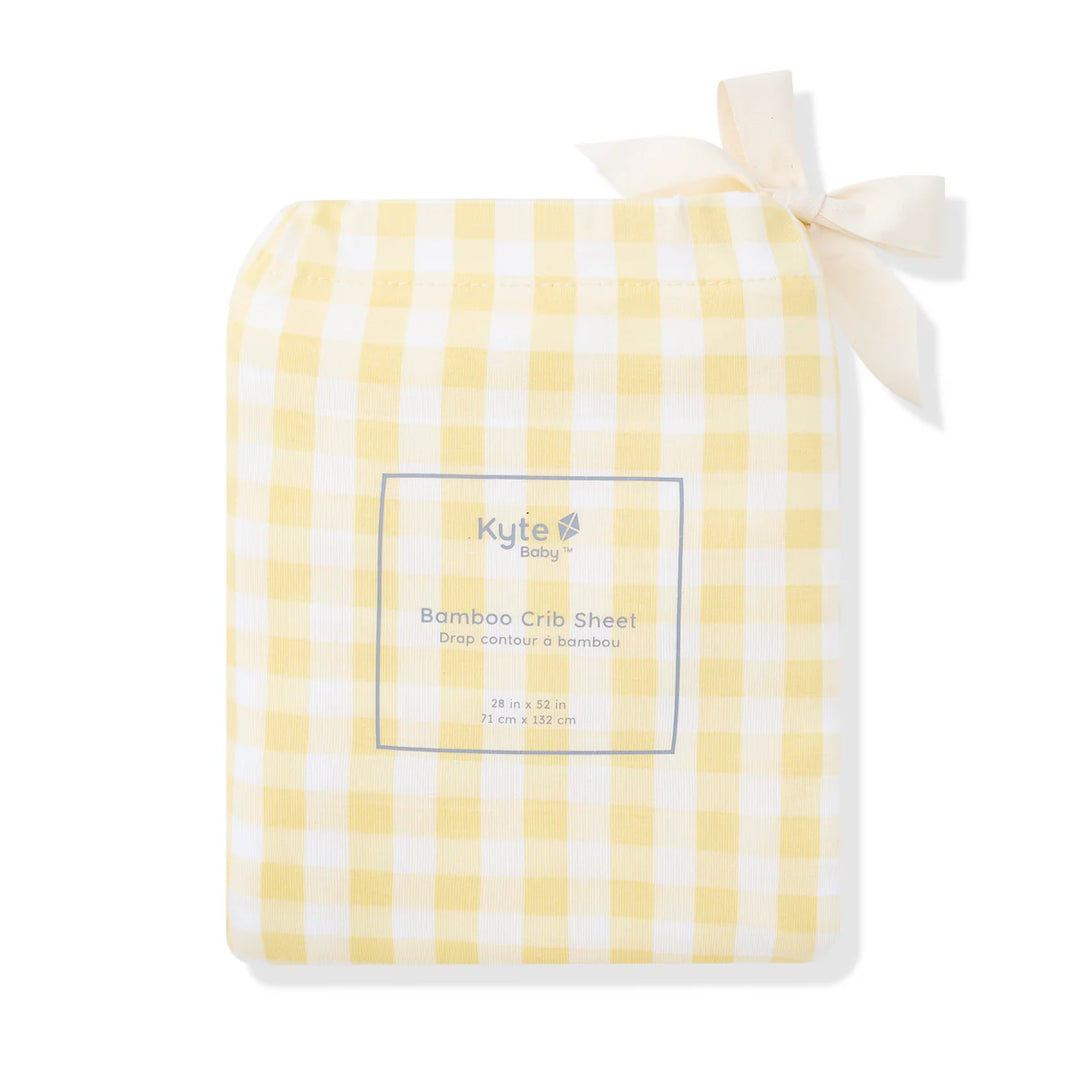 Kyte Baby Crib Sheet - Gingham Chamomile