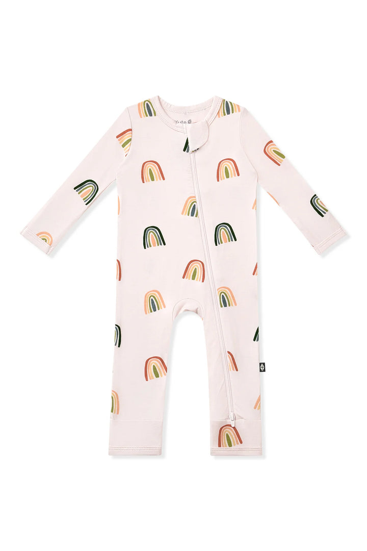 Kyte Baby Zippered Romper - Retro Rainbow