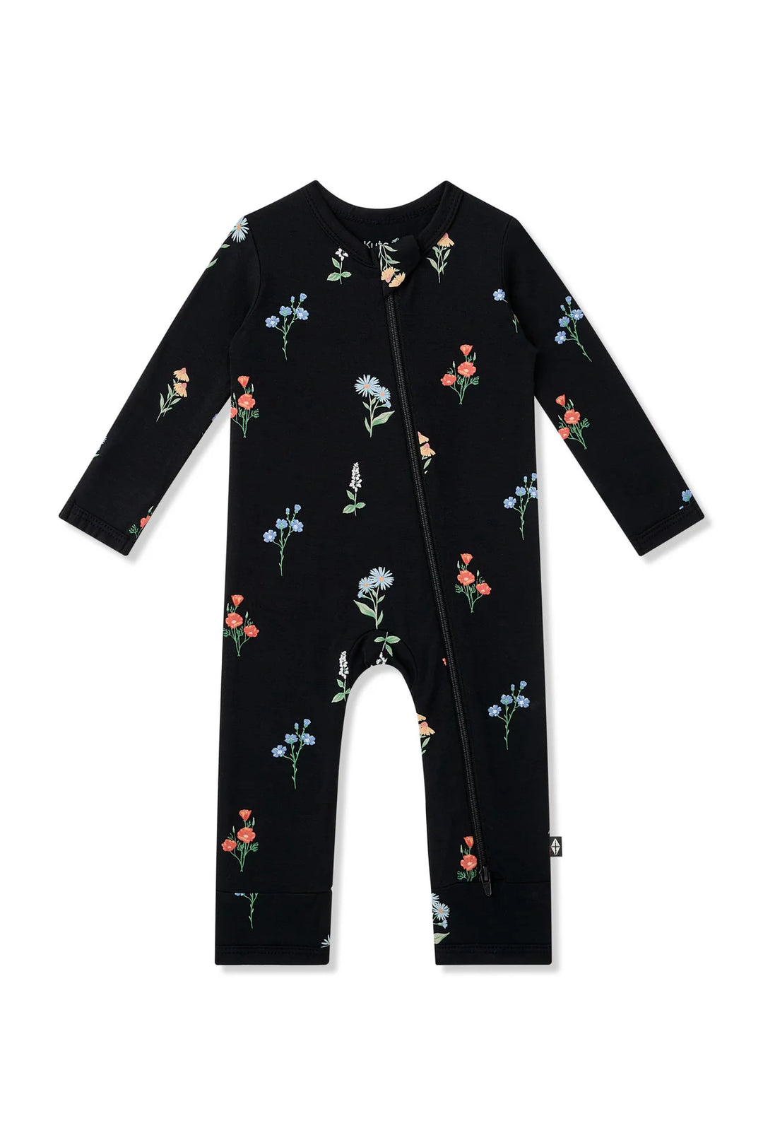 Kyte Baby Zippered Romper - Midnight Wildflower