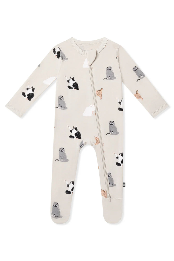Kyte Baby Zippered Footie - Fluffy Cat
