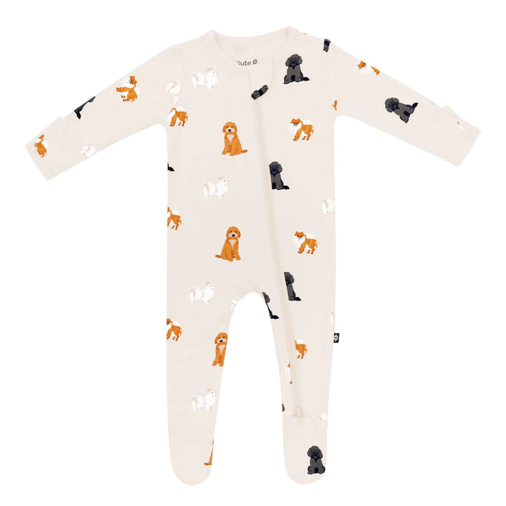 Kyte Baby Zippered Footie - Fluffy Dog