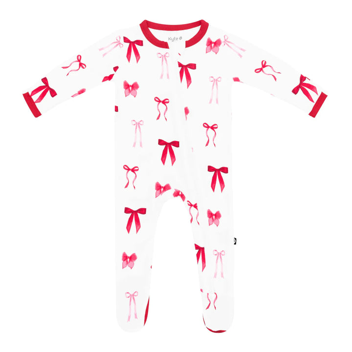 Kyte Baby Zippered Footie - Small Love Bow