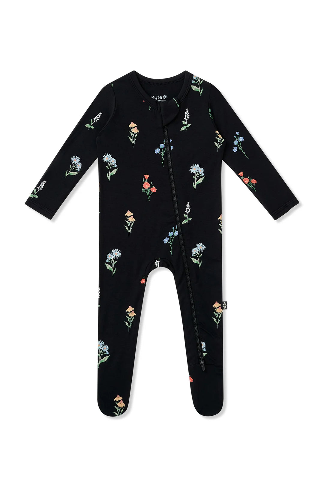 Kyte Baby Zippered Footie - Midnight Wildflower