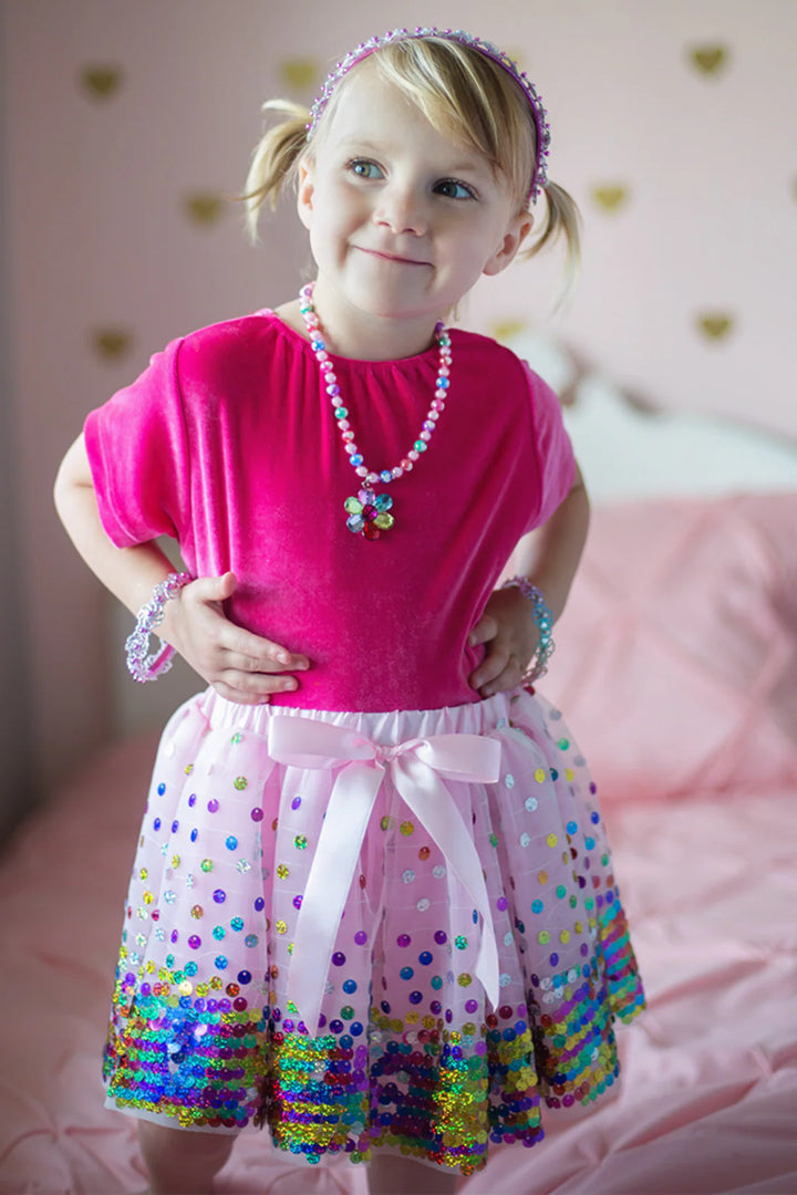 Great Pretenders Party Fun Sequin Skirt - Bright Pink