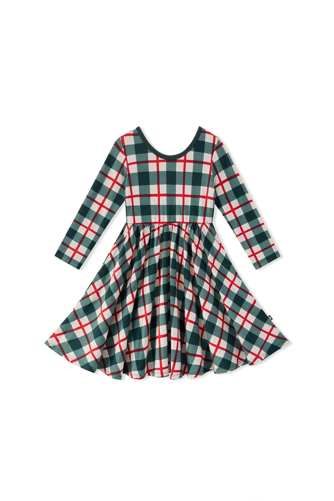 Kyte Baby Long Sleeve Twirl Dress - Holiday Plaid