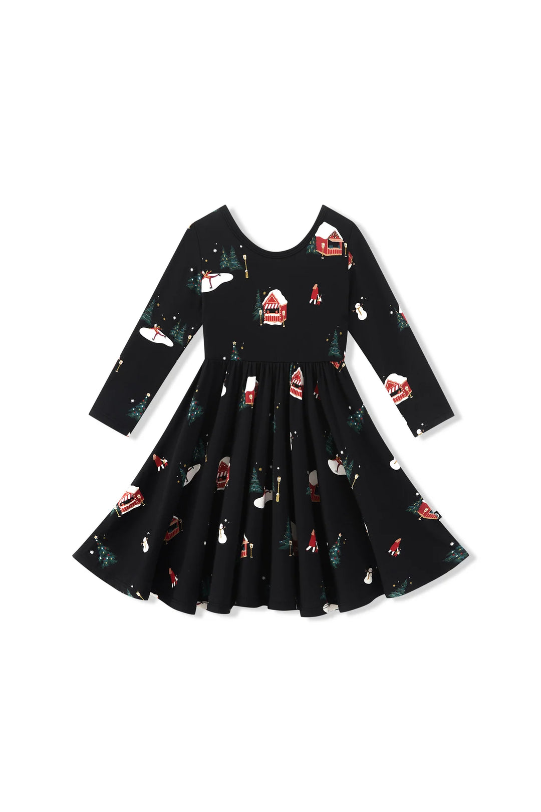 Kyte Baby Long Sleeve Twirl Dress - Winter Wonderland
