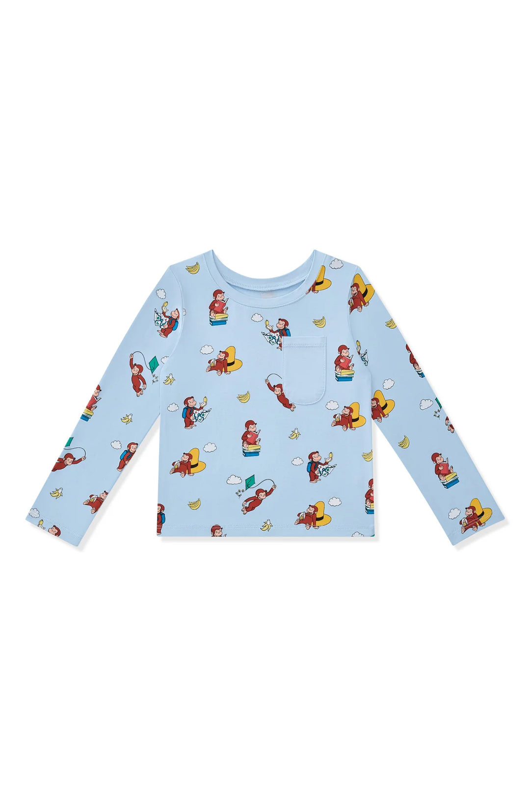 Kyte Baby Long Sleeve Toddler Crewneck Tee - Curious George