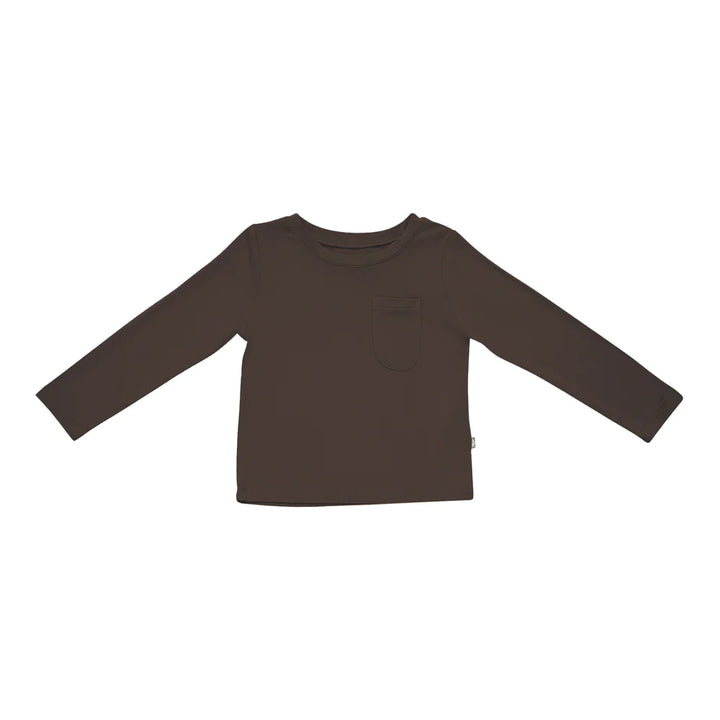 Kyte Baby Long Sleeve Toddler Crew Neck Tee - Espresso