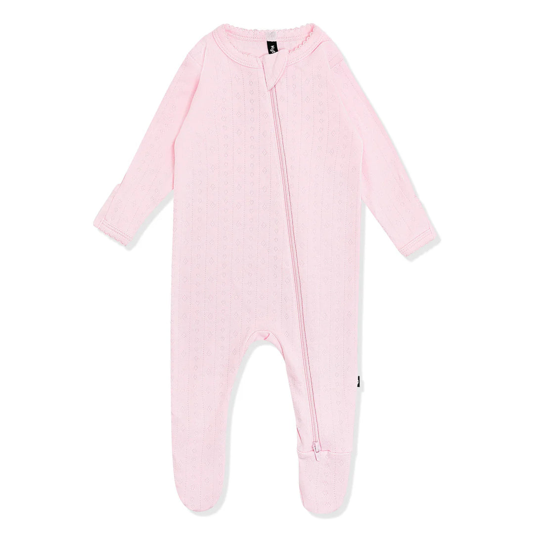 Kyte Baby Pointelle Zippered Footie - Sakura