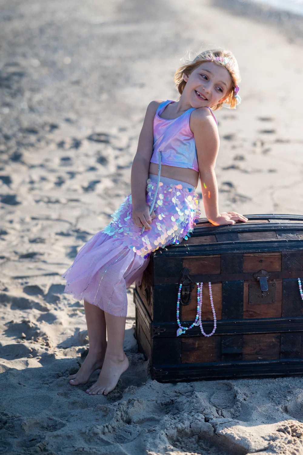 Great Pretenders Bling Bling Mermaid Skirt &amp; Hairclip Set - Pink