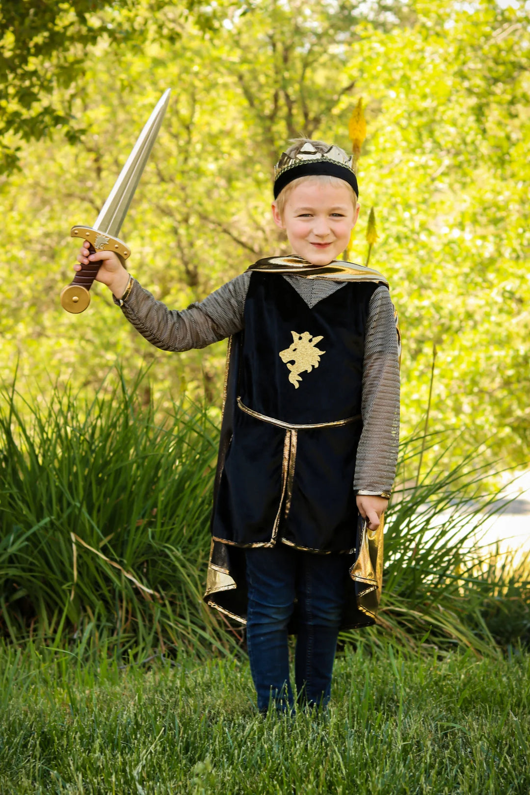 Great Pretenders Golden Knight with Tunic, Cape &amp; Crown Set