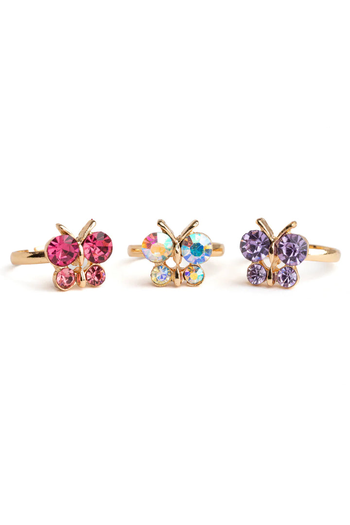 Great Pretenders Boutique Butterfly Gem Rings Set