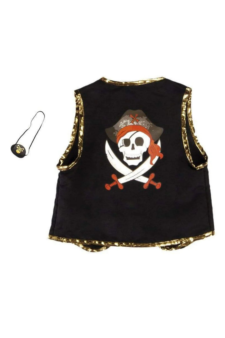 Great Pretenders Pirate Vest &amp; Eye Patch - Black/Reds