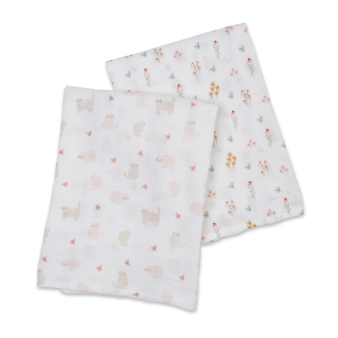 Lulujo Cotton Muslin Swaddles 2pk