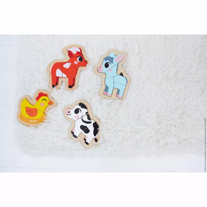 Janod 4 Progressive Puzzles - Farm