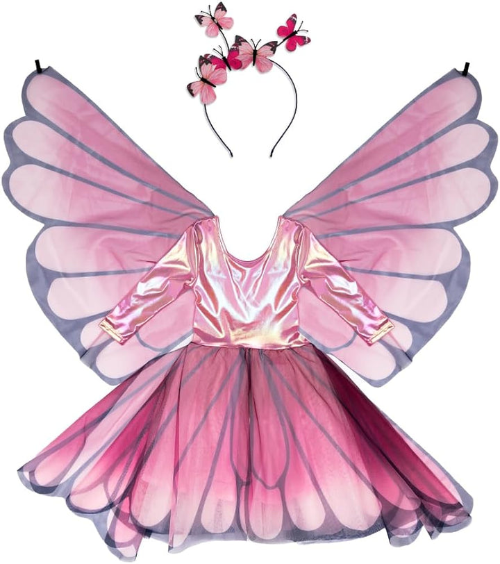 Great Pretenders Butterfly Twirl Dress with Wings &amp; Headband - Pink