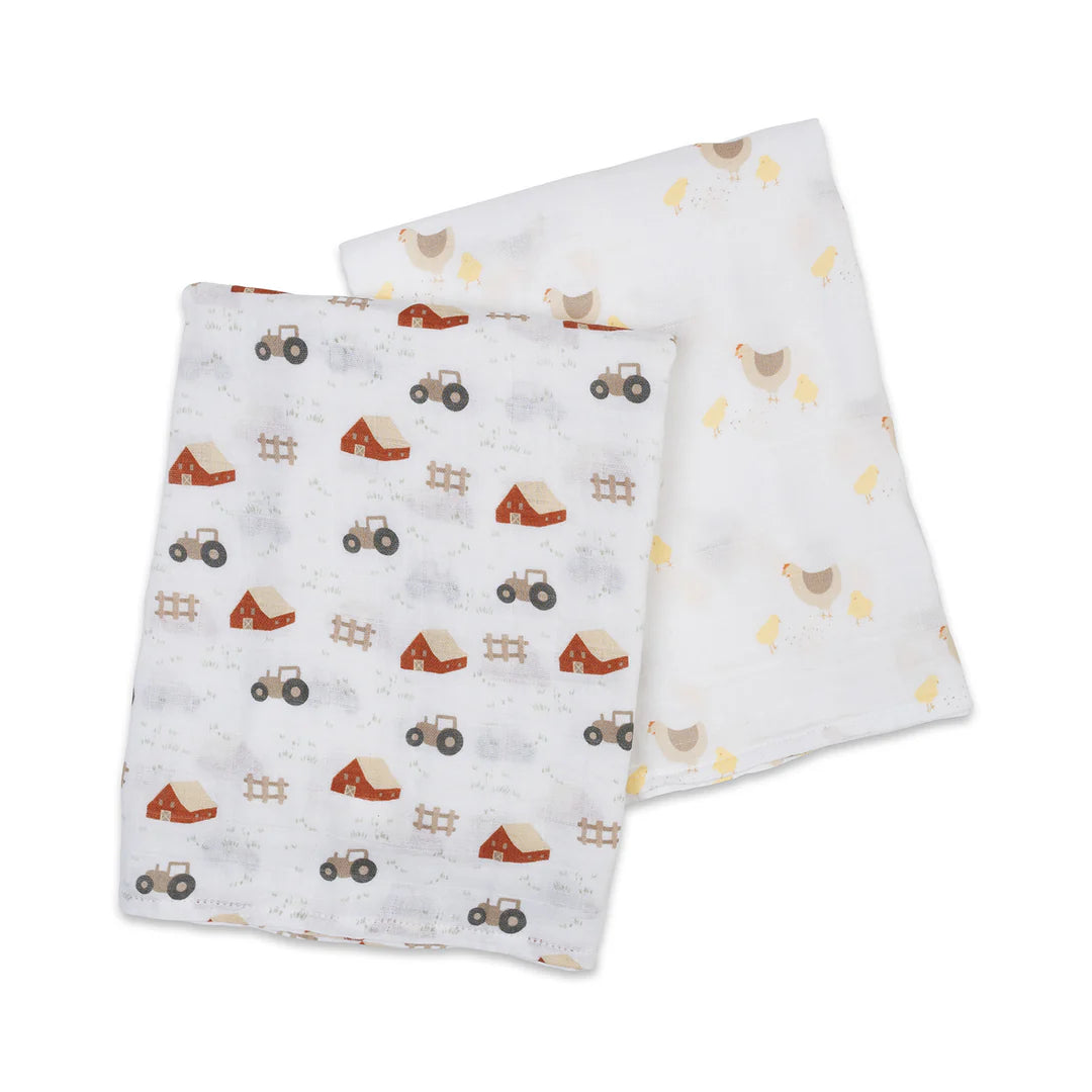 Lulujo Cotton Muslin Swaddles 2pk