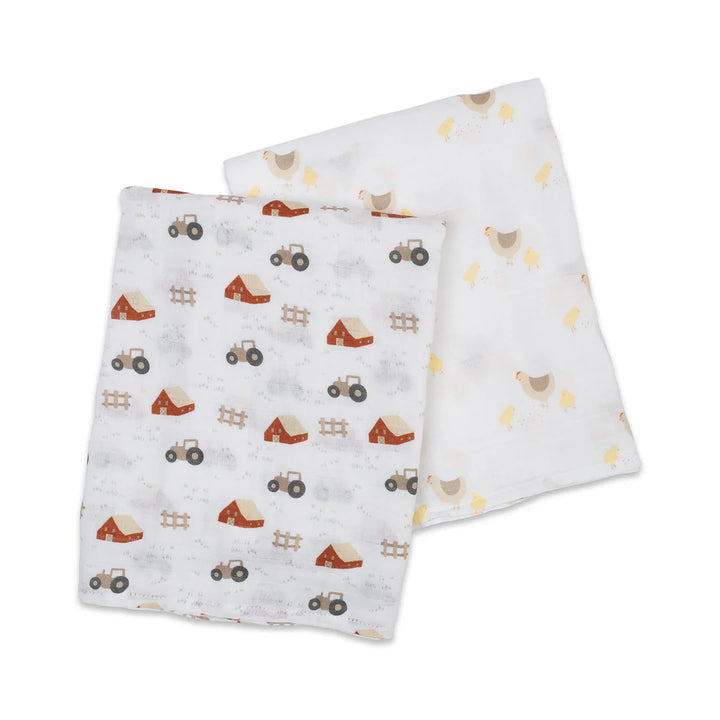 Lulujo Cotton Muslin Swaddles 2pk