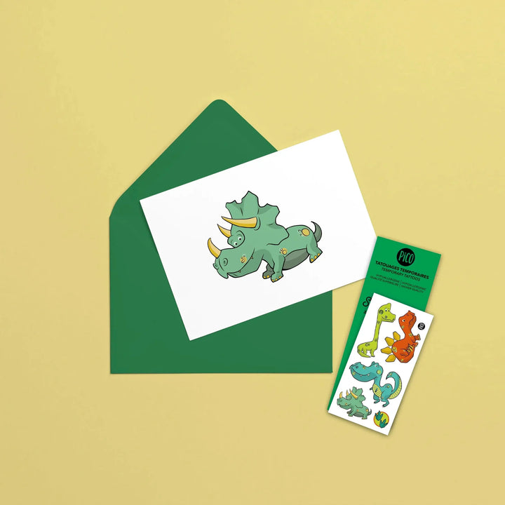Pico Greeting Card with Temporary Tattoos