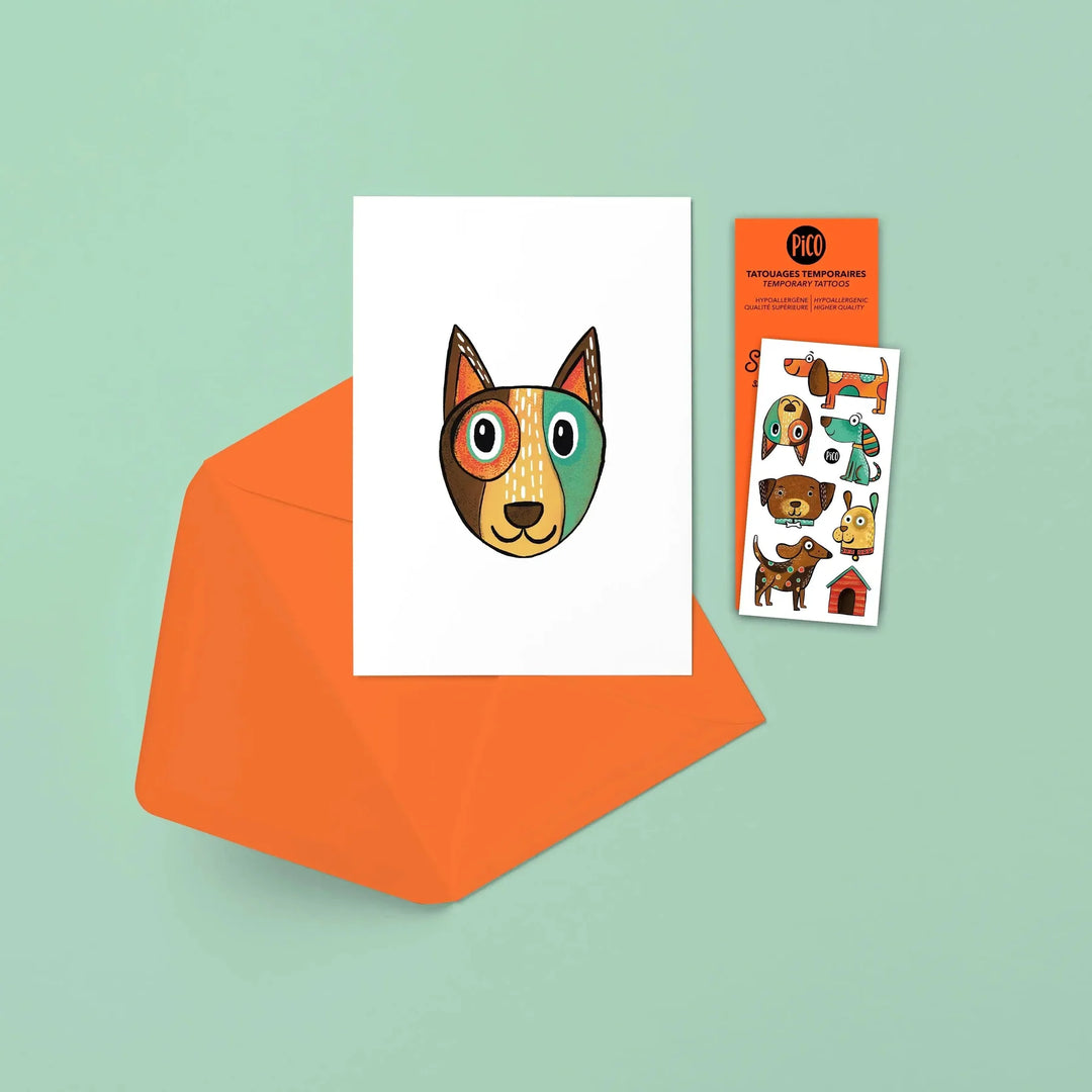 Pico Greeting Card with Temporary Tattoos