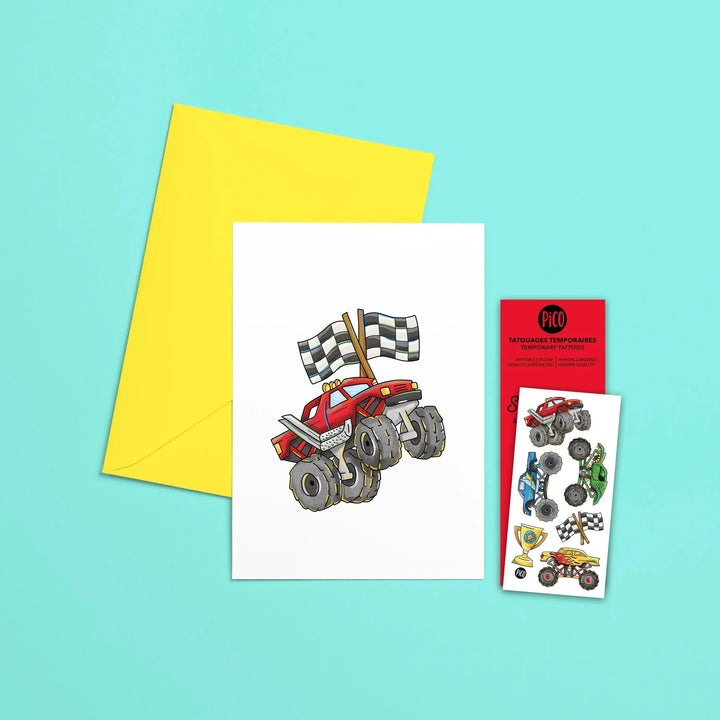 Pico Greeting Card with Temporary Tattoos