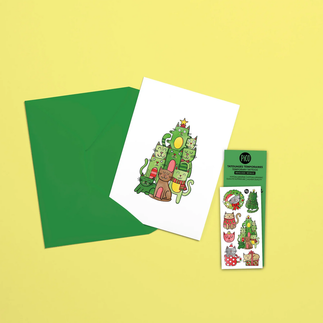 Pico Greeting Card with Temporary Tattoos