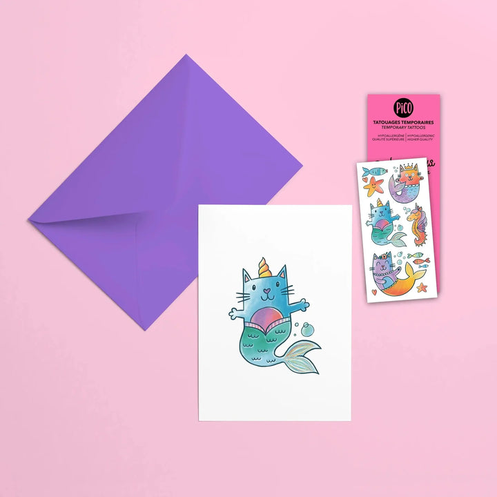 Pico Greeting Card with Temporary Tattoos