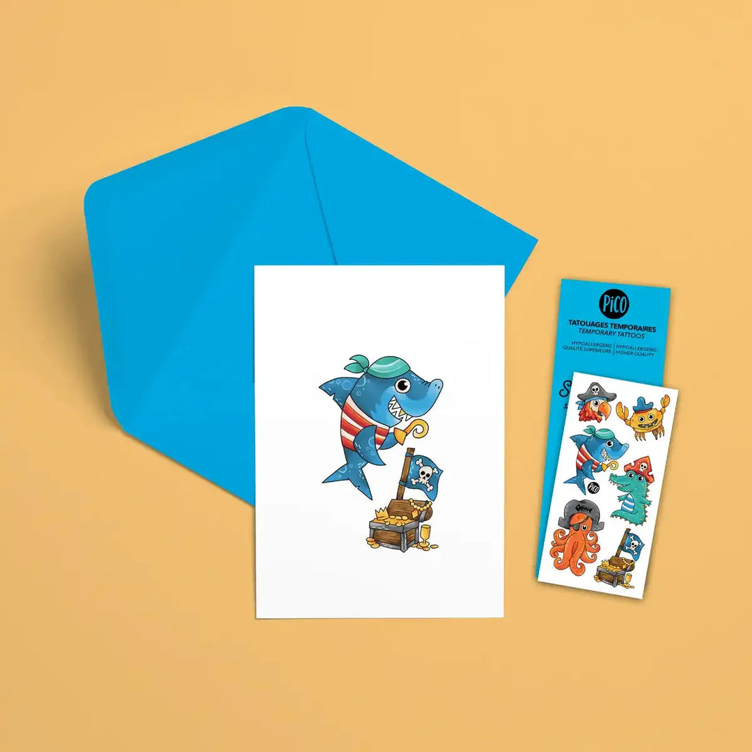 Pico Greeting Card with Temporary Tattoos