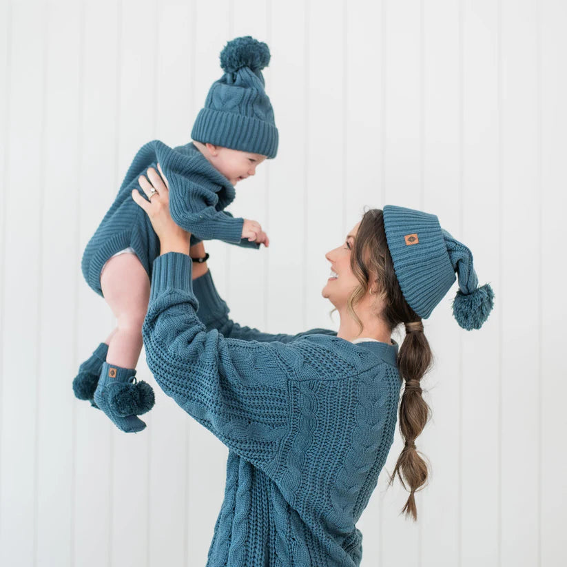 Kyte Baby Chunky Cable Knit Beanie  - Atlantic