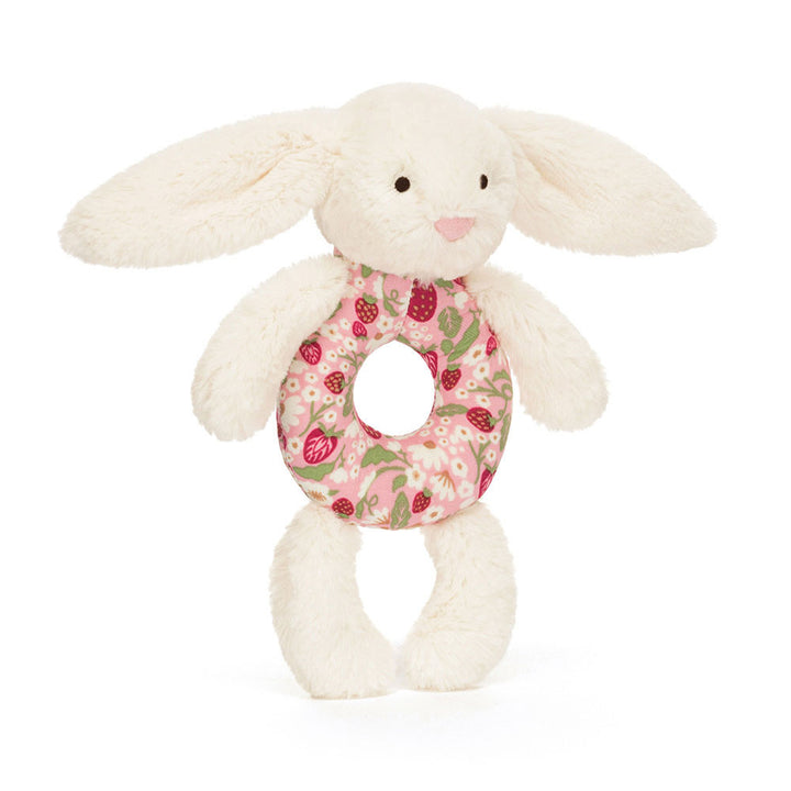 Jellycat Blossom Bunny Ring Rattle - Cream/Berry