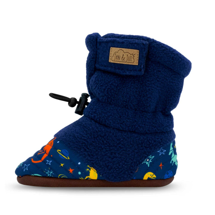 Jan &amp; Jul Stay-Put Cozy Booties - Space Dinos