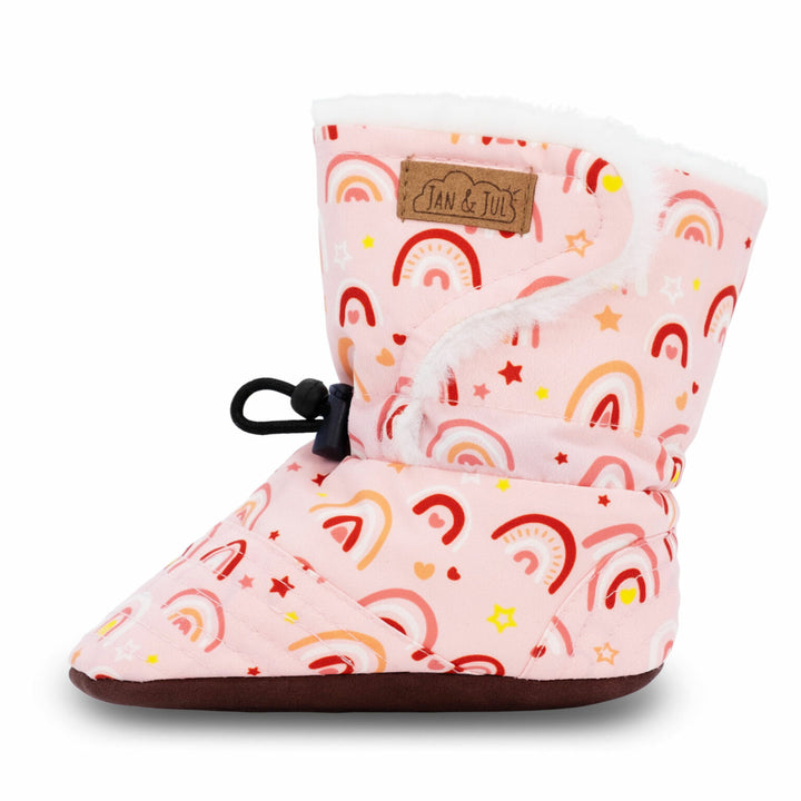 Jan &amp; Jul Stay-Put Winter Booties - Pink Rainbow
