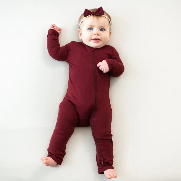 Kyte Baby Zippered Romper - Burgundy