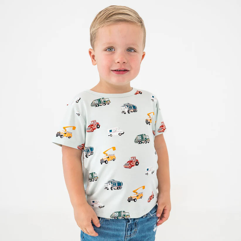 Kyte Baby Short Sleeve Basic Tee - City Vehicles